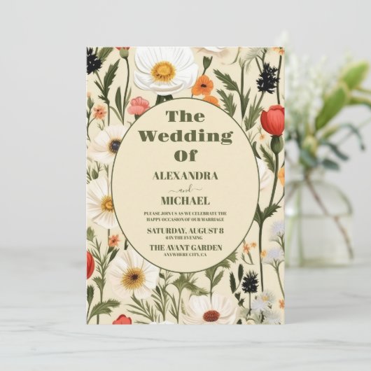 お洒落野草野結婚草 招待状 (スタンド正面)