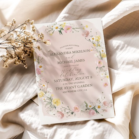 お洒落野草野結婚草 招待状