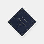 お洒落金ゴールドスター結婚リー・ナイト スタンダードカクテルナプキン (角)