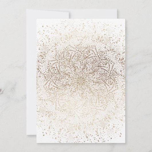 お洒落金ゴールドスパークルファンタジーモノグラ結婚ム 招待状 (裏面)