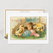 お洒落金ゴールドハイライト付きイースターチフェイクック ポストカード (正面/裏面)