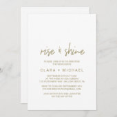 お洒落金ゴールド書結婚のブランチ 招待状 (正面/裏面)