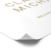 お洒落金ゴールド書道ウェルカム結婚ズ ポスター (角)