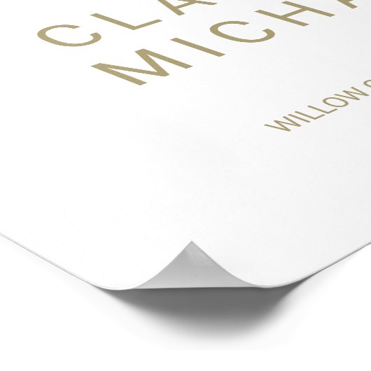 お洒落金ゴールド書道ウェルカム結婚ズ ポスター (角)