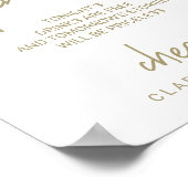 お洒落金ゴールド書道オープンバー標識 ポスター (角)