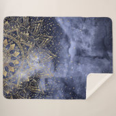 お洒落金ゴールド紙吹雪デザイン シェルパブランケット (正面(横))