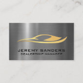 お洒落金ゴールド自動ロゴ | メタリック背景 名刺 (正面)