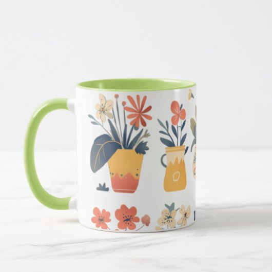 お洒落開花の鮮やかポット マグカップ (左)