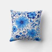 お洒落開花エレガンスin青と白 クッション (裏面)