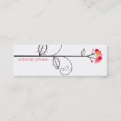 お洒落開花ツリー明るい赤紫色ピンクドットカラフル スキニー名刺 (正面)