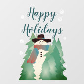 お洒落雪だるまと木 ウィンドウサイン (シート)