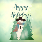 お洒落雪だるまと木 ウィンドウサイン (シート3)