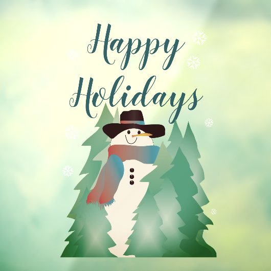 お洒落雪だるまと木 ウィンドウサイン (シート3)