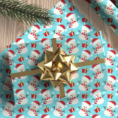 お洒落雪だるまウィンターワンダーランド ラッピングペーパー