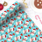 お洒落雪だるまウィンターワンダーランド ラッピングペーパー