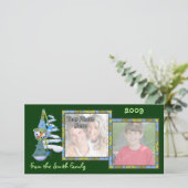 お洒落雪だるまダブルフォトカード – NEW シーズンカード (スタンド正面)