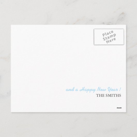 お洒落雪だるまホリデー用挨拶はがき シーズンポストカード (裏面)