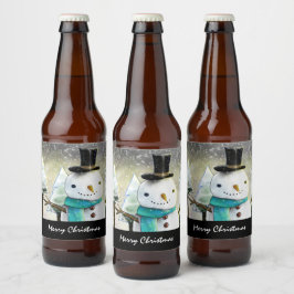 お洒落雪だるま ビールラベル
