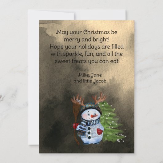 お洒落雪だるま&フォレストフレンズホリデーカード シーズンカード (裏面)