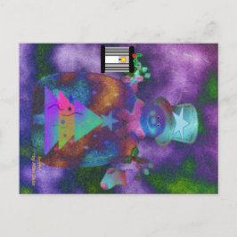 お洒落雪だるま ポストカード