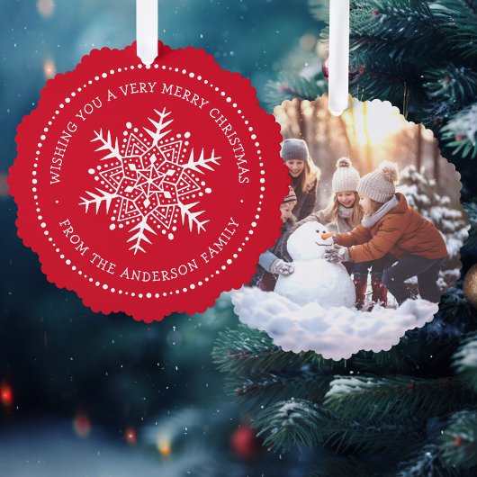 お洒落雪縁ど粒 オーナメントカード