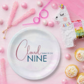 お洒落雲九ソフトブルーブライダルシャワー ペーパープレート (パーティー)