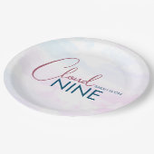 お洒落雲九ソフトブルーブライダルシャワー ペーパープレート (アングル)