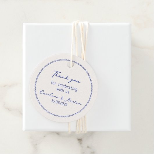 お洒落青い手結婚で感謝していす フェイバータグ (インサイチュ)