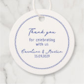 お洒落青い手結婚で感謝していす フェイバータグ (正面)