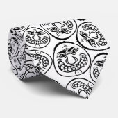 お洒落顔よくはしゃぐ：白黒の漫画 ネクタイ (ロール)