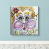 お洒落顔オンCanvas キャンバスプリント (インサイチュ (ウッドフロア))