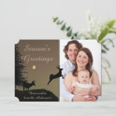 お洒落飛んでいるトナイのシルエットカスタム写真 カード (スタンド正面)