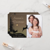 お洒落飛んでいるトナイのシルエットカスタム写真 カード (正面/裏面インサイチュ)