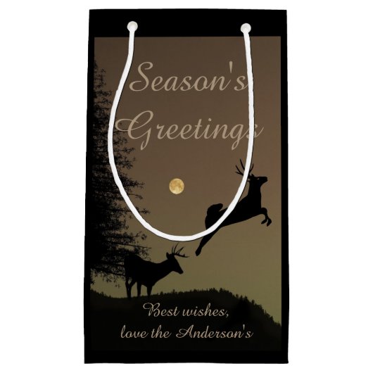 お洒落飛んでいるトナシパーソナライズされたェット スモールペーパーバッグ (正面)