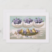 お洒落飛んでいるヴィンテージイースターエッグ&チックス シーズンカード (正面/裏面)