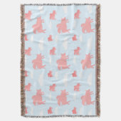 お洒落飛んでいる豚 スローブランケット (正面縦)