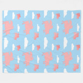 お洒落飛んでいる豚 フリースブランケット (正面(横))