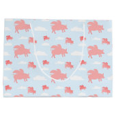 お洒落飛んでいる豚 ラージペーパーバッグ (裏面)