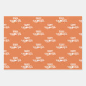 お洒落魔女とジャック・オ・ランタンのハロウィンパターン ラッピングペーパーシート (正面2)