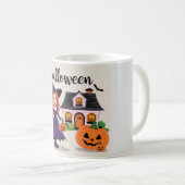 お洒落魔女アートの不気味お祝い コーヒーマグカップ (正面右)