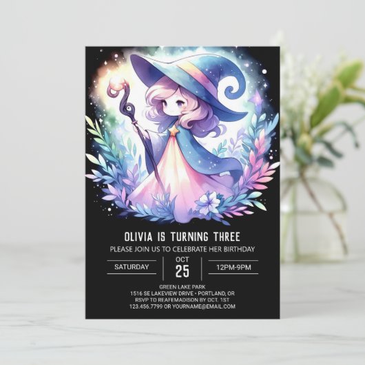 お洒落魔法ウィザード誕生日 招待状 (スタンド正面)