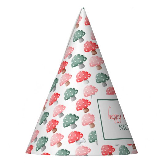 お洒落魔法キュートカラフルキノコ誕生日 パーティーハット (左)