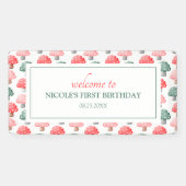 お洒落魔法キュートカラフルキノコ誕生日 横断幕 (横)