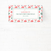 お洒落魔法キュートカラフルキノコ誕生日 横断幕 (インサイチュ)