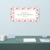 お洒落魔法キュートカラフルキノコ誕生日 横断幕 (トレードショー)