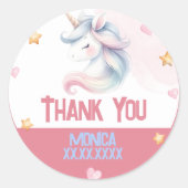 お洒落魔法パステル子供の誕生日感謝してい ラウンドシール (正面)