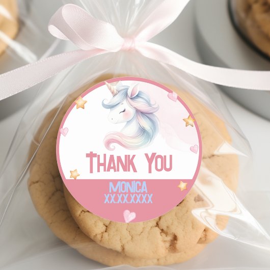 お洒落魔法パステル子供の誕生日感謝してい ラウンドシール