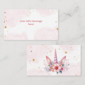 お洒落魔法ピンクユニコーン子供の誕生日 エンクロージャーカード (正面/裏面)