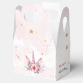 お洒落魔法ピンクユニコーン子供の誕生日 フェイバーボックス (オープン)