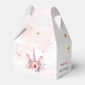 お洒落魔法ピンクユニコーン子供の誕生日 フェイバーボックス (正面サイド)